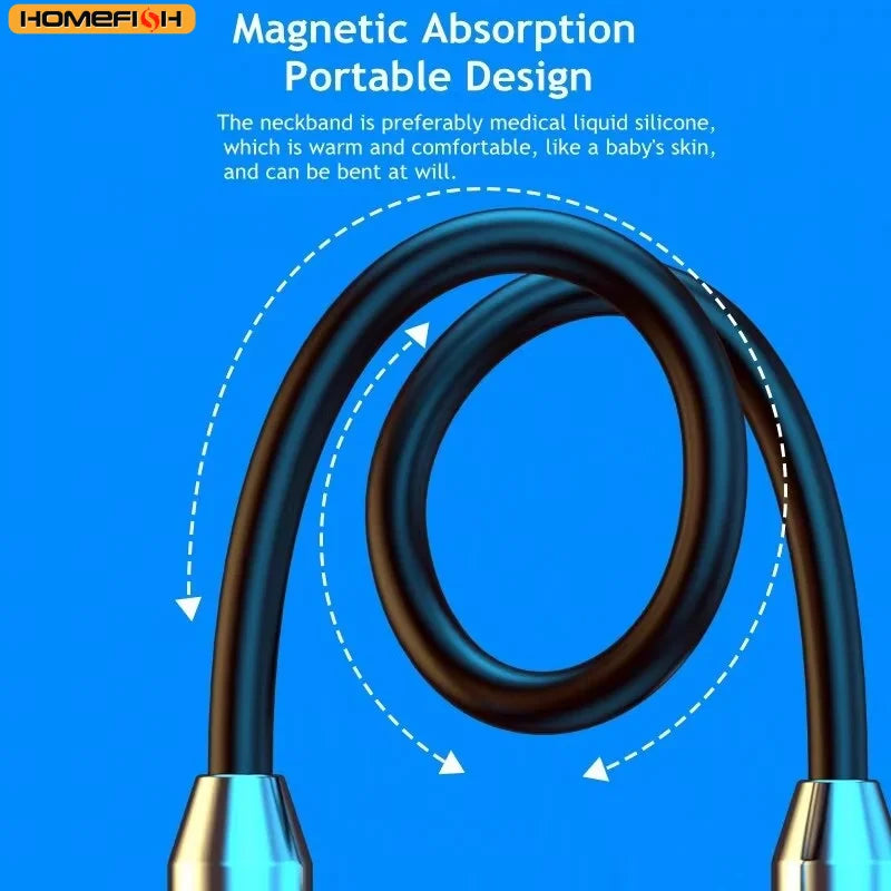 Wireless Magnetic Neckband Bluetooth Sport Earphones with Microphone Black